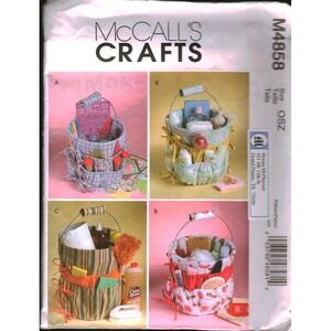 McCalls Crafts M4858 Bucket Organizers Sewing Pattern 3 Sizes 5 Gallon 5 Quart
